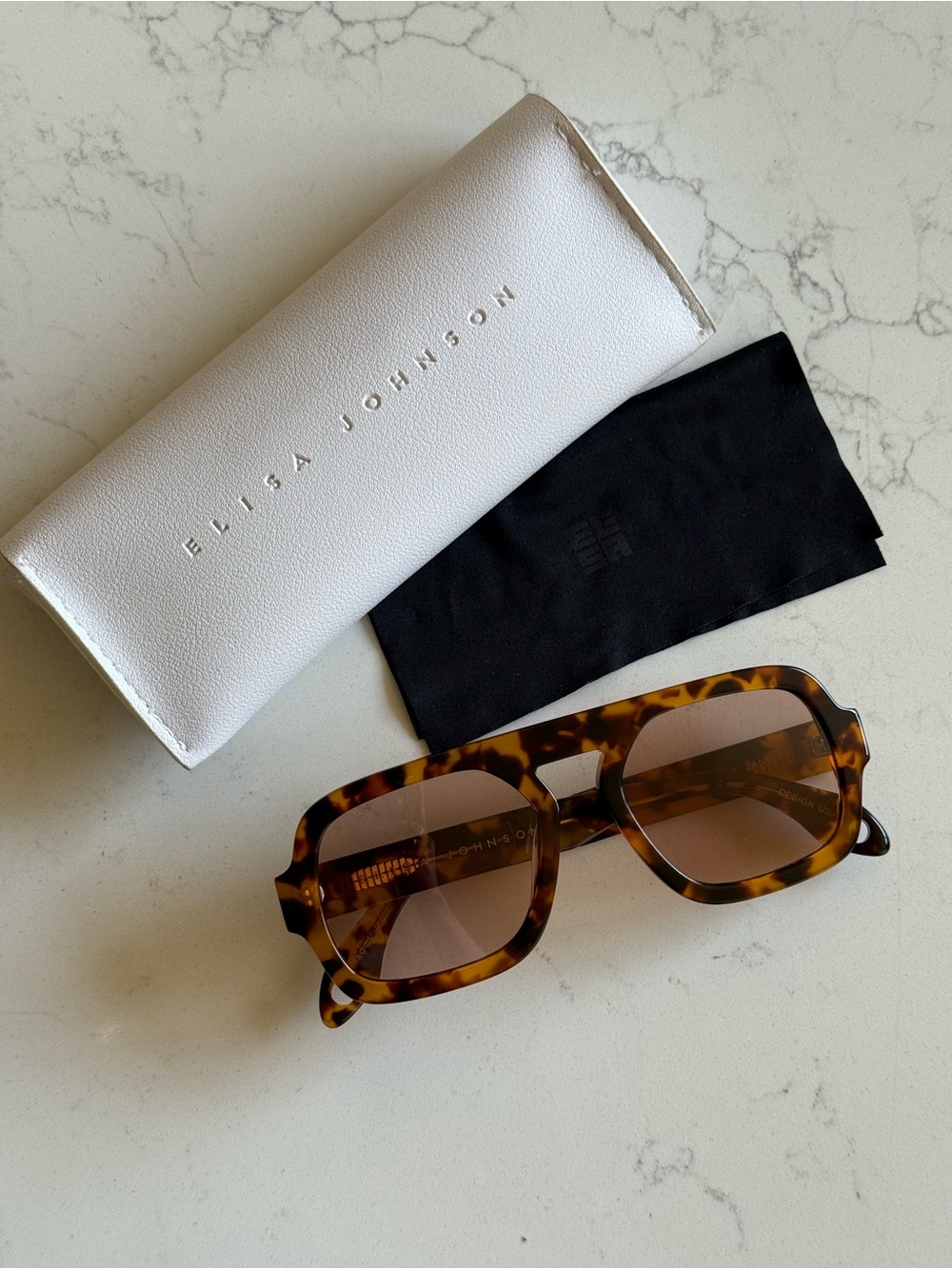 Elisa Johnson Jane Tortoiseshell Sunglasses - pink Lenses